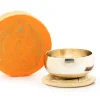 Klangschalen-Center Achtsamkeit & Gesundheit*Kleine hochglanz Klangschale in orangefarbiger Box mit Buddha-Aufdruck