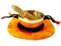 Klangschalen-Center Achtsamkeit & Gesundheit*Kleine Klangschale mit hellem Klang in gelbem Beutel