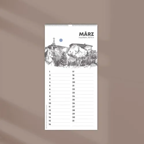 NOVA MD Geburtstagskalender-Kleiner Geburtstagskalender "Chiemgauer Alpen", ohne Jahreszahl