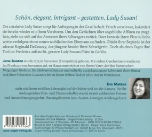 Lady Susan*Argon Verlag GmbH Discount