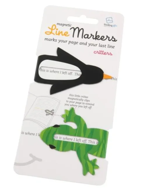 Bookchair Vertrieb Lesen & Geschichten-Line Markers (Critters/Pinguin&Frosch) | Magnetische Lesezeichen | 2er Set