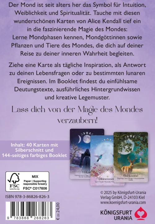 Königsfurt-Urania Spiritualität-Lunar Magic Orakel - 40 Mondorakel-Karten mit Booklet (Deutsch)