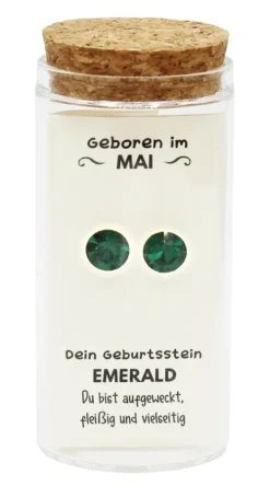 JOJO Schmuck & Accessoires-Mai Geburtsstein Ohrstecker im Gläschen