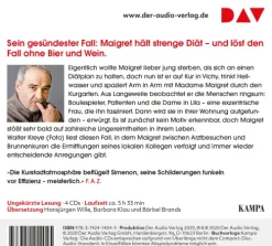 Der Audio Verlag GmbH Krimis & Thriller·Thriller|Krimis & Thriller·Krimi Klassiker*Maigret in Kur