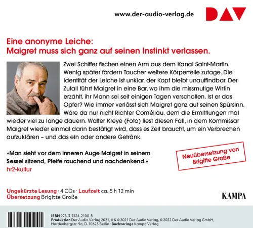 Der Audio Verlag, DAV Krimis & Thriller·Polizeiarbeit & Forensik|Krimis & Thriller·Cosy Crime*Maigret und die kopflose Leiche,4 Audio-CD