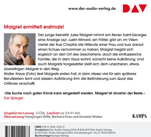 Der Audio Verlag GmbH Romane·Klassiker|Krimis & Thriller·Polizeiarbeit & Forensik*Maigrets erste Untersuchung