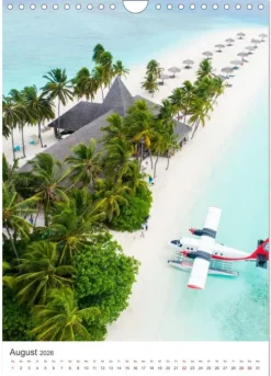 Calvendo Wandkalender-Malediven - Das wunderschöne Urlaubsparadies. (Wandkalender 2026 DIN A4 hoch), Monatskalender