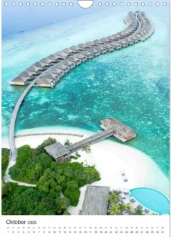 Calvendo Wandkalender-Malediven - Das wunderschöne Urlaubsparadies. (Wandkalender 2026 DIN A4 hoch), Monatskalender