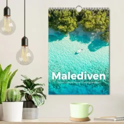 Calvendo Wandkalender-Malediven - Das wunderschöne Urlaubsparadies. (Wandkalender 2026 DIN A4 hoch), Monatskalender