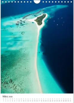 Calvendo Wandkalender-Malediven - Das wunderschöne Urlaubsparadies. (Wandkalender 2026 DIN A4 hoch), Monatskalender