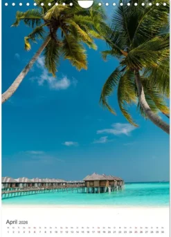 Calvendo Wandkalender-Malediven - Das wunderschöne Urlaubsparadies. (Wandkalender 2026 DIN A4 hoch), Monatskalender