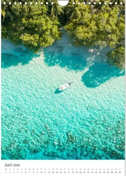 Calvendo Wandkalender-Malediven - Das wunderschöne Urlaubsparadies. (Wandkalender 2026 DIN A4 hoch), Monatskalender