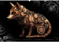Calvendo Wandkalender-Mechanische Steampunk Tierwelt (Wandkalender 2026 DIN A2 quer), Monatskalender