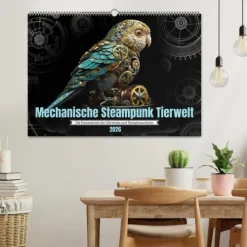 Calvendo Wandkalender-Mechanische Steampunk Tierwelt (Wandkalender 2026 DIN A2 quer), Monatskalender