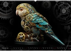 Calvendo Wandkalender-Mechanische Steampunk Tierwelt (Wandkalender 2026 DIN A2 quer), Monatskalender