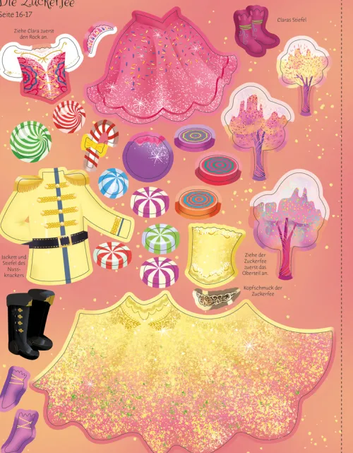 Usborne Verlag Stickerhefte*Mein Anziehpuppen-Stickerbuch: Der Nussknacker