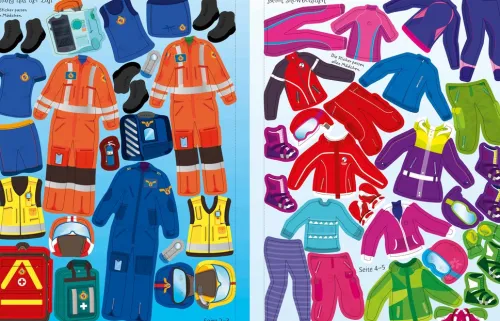 Usborne Verlag Stickerhefte*Mein Anziehpuppen-Stickerbuch: Action!