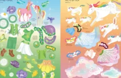 Kinder Usborne Verlag Stickerhefte|Kinder- & Jugendbücher-Mein Anziehpuppen-Stickerbuch: Regenbogen-Einhörner