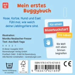 Ravensburger Verlag 0-3 Jahre*Mein erstes Buggybuch: Fühl mal! Lieblingstiere