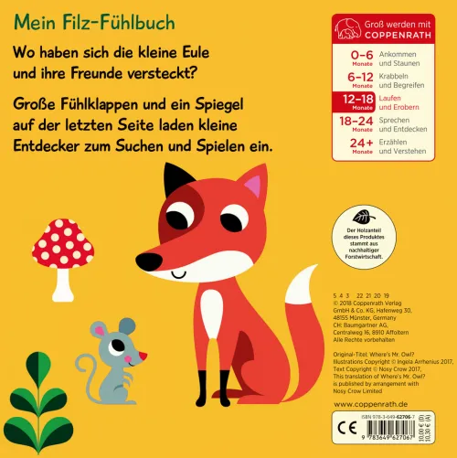 Mein Filz-Fühlbuch: Kuckuck, kleine Eule!*Coppenrath Best