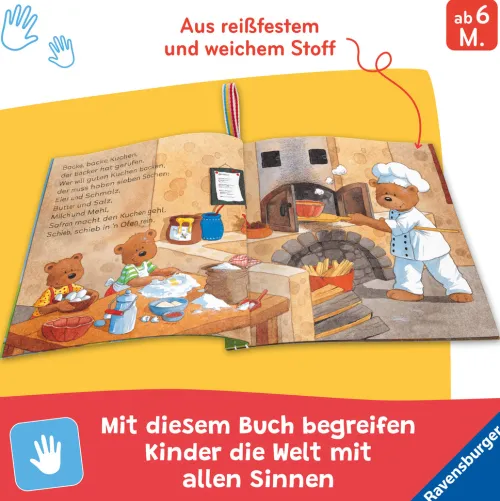 Mein Knuddel-Knautsch-Buch: Alle meine Kinderreime; weiches Stoffbuch, waschbares Badebuch, Babyspielzeug ab 6 Monate*Ravensburger Verlag Discount