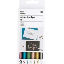 Rico Design GmbH & Co.KG Kalligraphie & Handlettering-METALLIC BRUSHPENS SET 6 STK