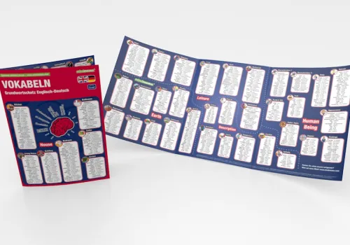 phiep Verlag Mittlere Reife·Fremdsprachen|Mittlere Reife·Deutsch-mindmemo Lernfolder - Vokabeln - Grundwortschatz Englisch / Deutsch - 1100 Vokabeln - Lernhilfe - Zusammenfassung