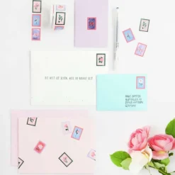 Rico Design GmbH & Co.KG Hobby & Lifestyle-Mini Sticker La vie en Rose, Briefmarken FSC MIX, 120 Stk