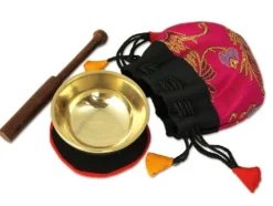 Klangschalen-Center Achtsamkeit & Gesundheit*Mini-Klangschale mit gutem Klang in pinkfarbigem Beutel