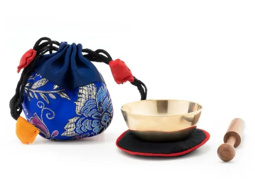 Klangschalen-Center Achtsamkeit & Gesundheit*Mini-Klangschale mit gutem Klang in blauem Beutel