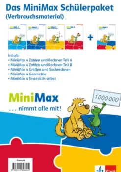 Klett Ernst /Schulbuch Nach Bundesländern·Thüringen|Nach Bundesländern·Sachsen-MiniMax 4. Paket für Lernende (5 Hefte: Zahlen und Rechnen A, Zahlen und Rechnen B, Größen und Sachrechnen, Geometrie, Teste-dich-selbst) - Verbrauchsmaterial Klasse 4
