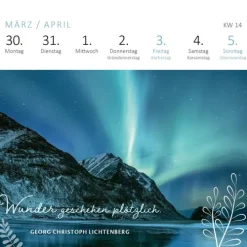 ars edition Wochenkalender-Mini-Wochenkalender Gelassenheit 2026