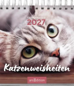 Ars Edition GmbH Geburtstagskalender-Mini-Wochenkalender Katzenweisheiten 2027