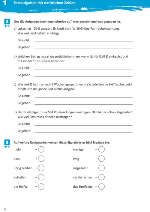 Klett Lerntraining Mittlere Reife·Mathematik-10-Minuten-Training Mathematik Textaufgaben 5. Klasse