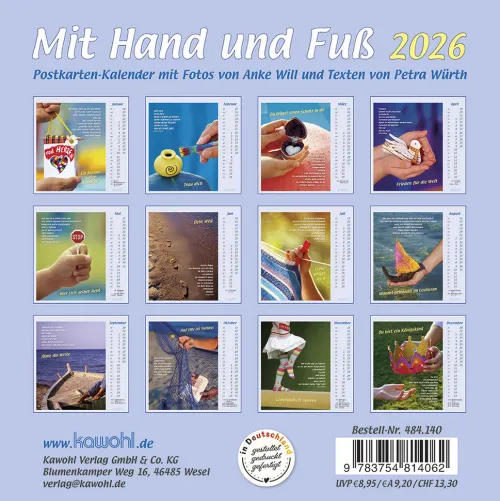 Kawohl Postkartenkalender*Mit Hand und Fuß 2026