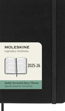 Moleskine Germany GmbH Wochenkalender*Moleskine 18 Monate Wochenkalender 2025/2026, P/A6, 1 Wo = 2 Seiten, Horizontal, Fester Einband, Schwarz