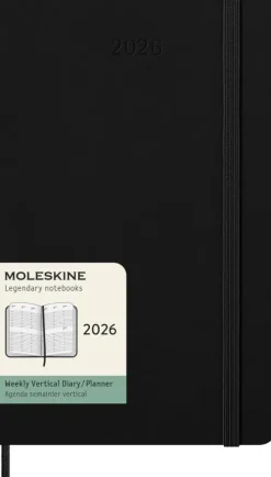 Moleskine Germany GmbH Wochenkalender-Moleskine 12 Monate Wochenkalender 2026, Large/A5, 1 Wo = 2 Seiten, vertikal, fester Einband, Schwarz