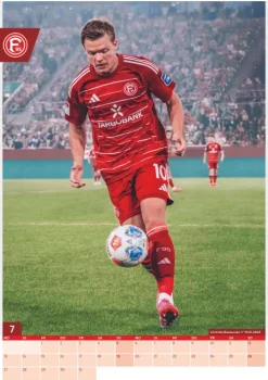 Neumann Verlage GmbH & Co Wandkalender*N Neumann - Fortuna Düsseldorf 2026 - Wandkalender A3 (30x42 cm) mit 12 Monatsblättern, deutschem Kalendarium & Spiralbindung, Fußball-Fankalender mit Spielerfotografien in Rot-Weiß