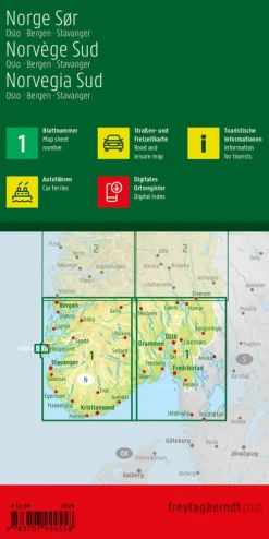 Freytag + Berndt Karten & Atlanten*Norwegen Süd, Straßen- und Freizeitkarte 1:250.000, freytag & berndt