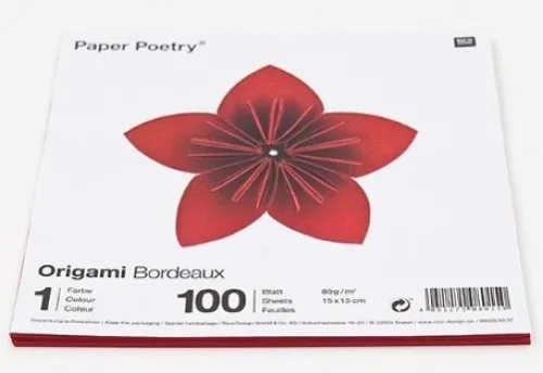 Rico Design GmbH & Co.KG Bastelpapier & Origami*ORIGAMI BORDEAUX, 15 X 15 CM