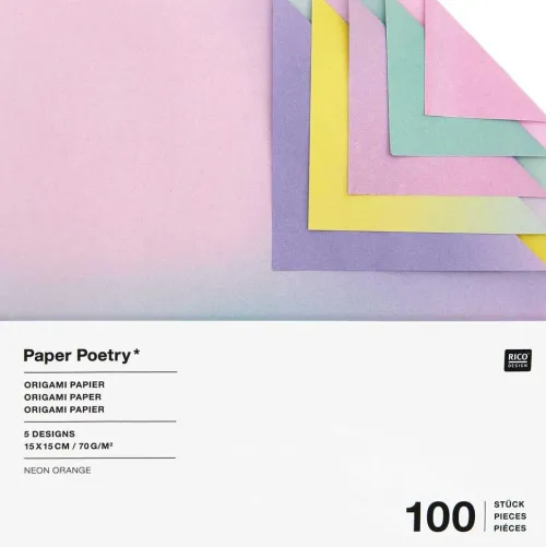 Rico Design GmbH & Co.KG Bastelpapier & Origami-Origami Duo Color, Blurry Gradient FSC MIX, 15 x 15 cm, 100 Blatt