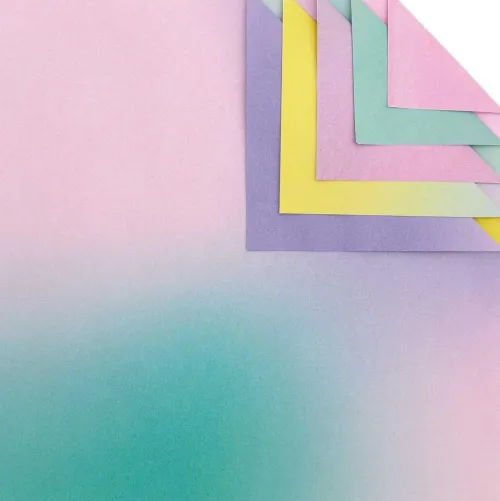 Rico Design GmbH & Co.KG Bastelpapier & Origami-Origami Duo Color, Blurry Gradient FSC MIX, 15 x 15 cm, 100 Blatt