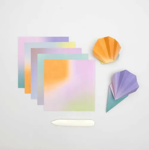 Rico Design GmbH & Co.KG Bastelpapier & Origami-Origami Duo Color, Blurry Gradient FSC MIX, 15 x 15 cm, 100 Blatt