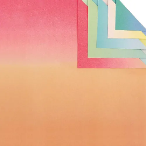 Rico Design GmbH & Co.KG Bastelpapier & Origami-Origami Duo Color, Linear Gradient FSC MIX, 15 x 15 cm, 100 Blatt