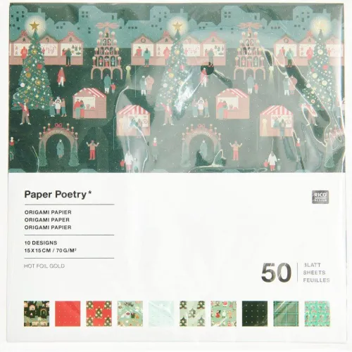 Rico Design GmbH & Co.KG Bastelpapier & Origami-Origami Weihnachtsmarkt FSC MIX