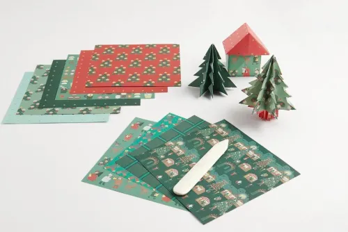 Rico Design GmbH & Co.KG Bastelpapier & Origami-Origami Weihnachtsmarkt FSC MIX