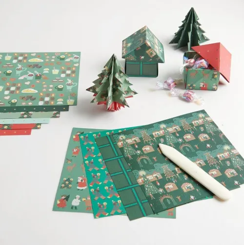 Rico Design GmbH & Co.KG Bastelpapier & Origami-Origami Weihnachtsmarkt FSC MIX