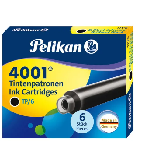 Pelikan Füller & Tinte-Tintenpatronen 4001® 6er Set Standard-Patronen, Brillant-Schwarz