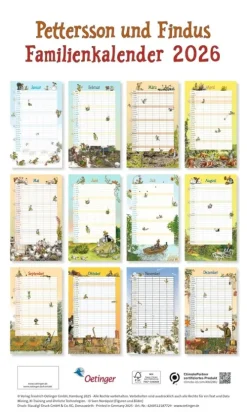 Pettersson und Findus. Familienkalender 2026*Oetinger New