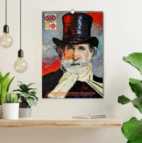 PopArt Bilder berühmter Komponisten (Wandkalender 2026 DIN A3 hoch), Monatskalender*Calvendo Discount